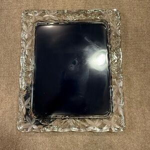 MIKASA GARDEN TERRACE FLORAL MIST CRYSTAL GLASS PICTURE FRAME 8 x 10 PHOTO